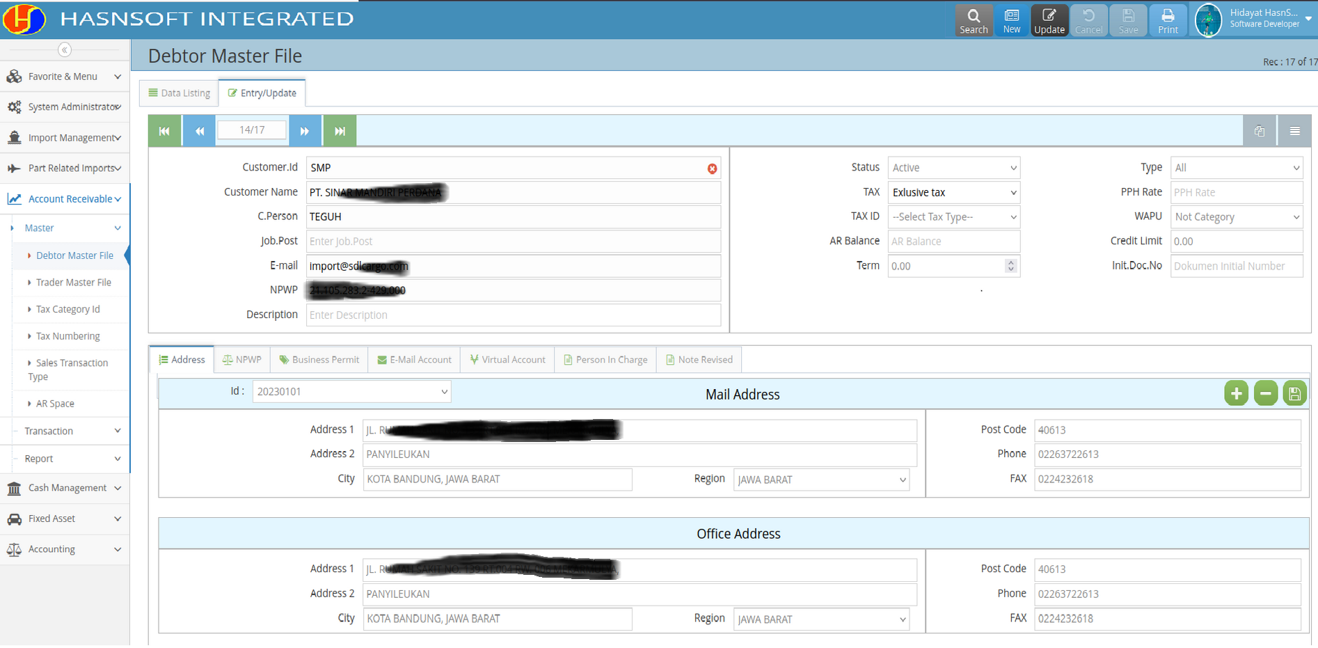 Customer Master File